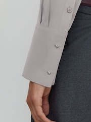 Reiss Grey Kathlyn Matte-Silk Tie-Neck Blouse - Image 4 of 9