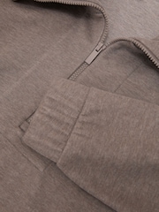 Reiss Fawn Brown Layla Lyocell-Wool Half-Zip Sweatshirt - Image 6 of 6