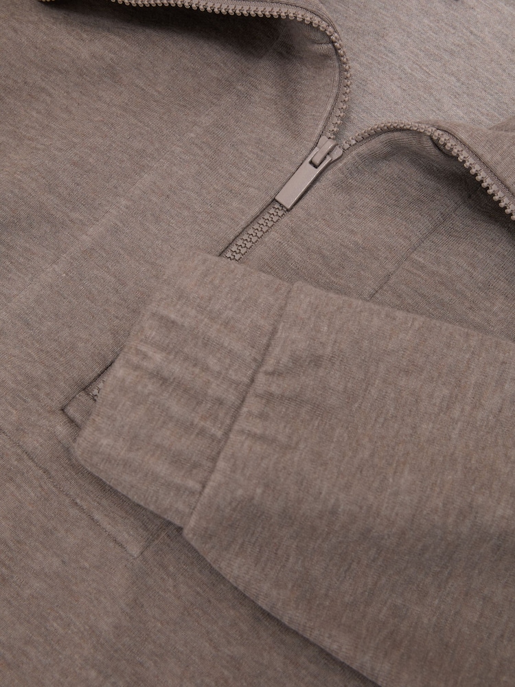 Reiss Fawn Brown Layla Lyocell-Wool Half-Zip Sweatshirt - Image 6 of 6 Reiss Fawn Brown Layla Lyocell-Wool Half-Zip Sweatshirt - Image 6 of 6