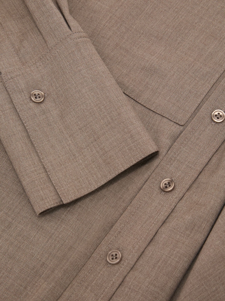 Reiss Neutral Adie Wool-Blend Long-Sleeve Shirt - Image 7 of 7
