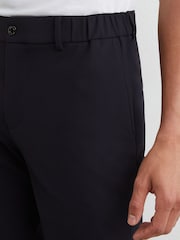 Reiss Navy Drill Technical Stretch Shorts - Image 4 of 6