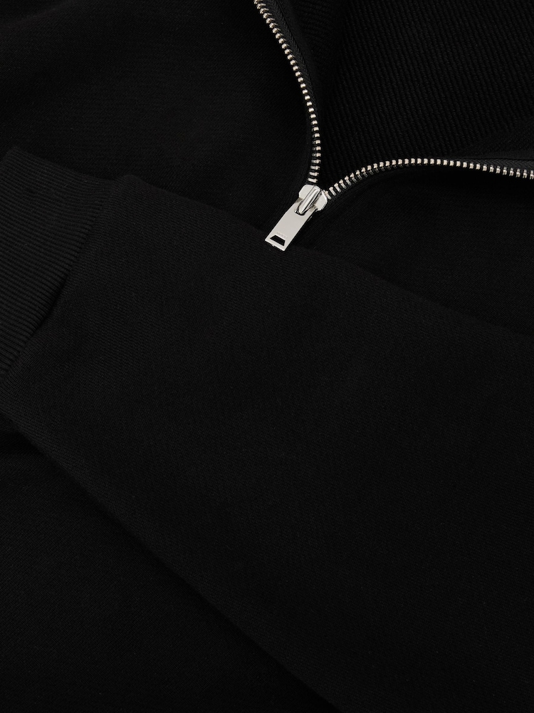 Czarny - Reiss Kurwin Cotton Heavyweight Half-Zip Sweatshirt - Obraz 7 z 7 Czarny - Reiss Kurwin Cotton Heavyweight Half-Zip Sweatshirt - Obraz 7 z 7