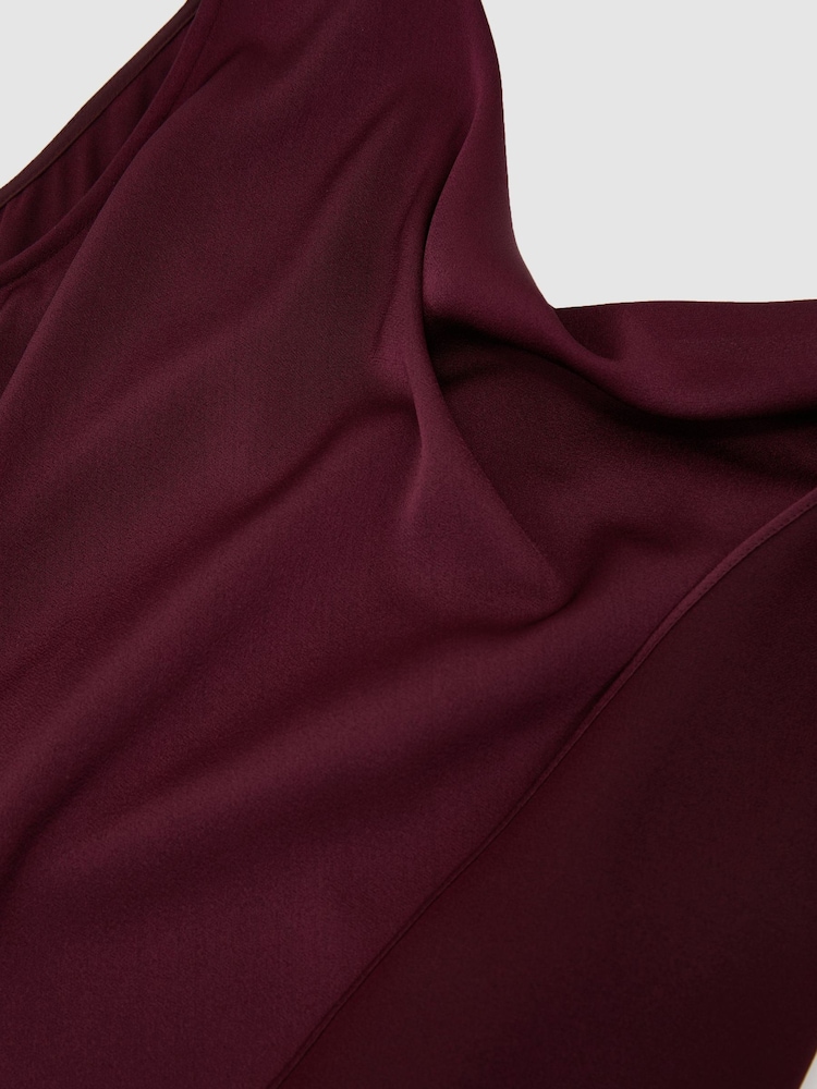 Reiss Berry Red Winnie Asymmetric Cape-Detail Maxi Dress - Image 7 of 7 Reiss Berry Red Winnie Asymmetric Cape-Detail Maxi Dress - Image 7 of 7