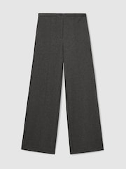 Reiss Charcoal Grey Marl Layla Lyocell-Wool Wide-Leg Joggers - Image 2 of 8