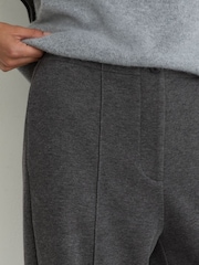 Reiss Charcoal Grey Marl Layla Lyocell-Wool Wide-Leg Joggers - Image 5 of 8