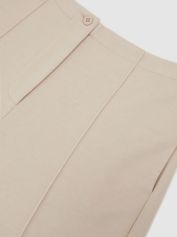 Reiss Ivory Layla Lyocell-Wool Wide-Leg Joggers - Image 6 of 6