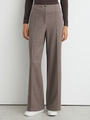 Reiss Fawn Brown Layla Lyocell-Wool Wide-Leg Joggers - Image 3 of 7