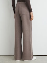 Reiss Fawn Brown Layla Lyocell-Wool Wide-Leg Joggers - Image 6 of 7