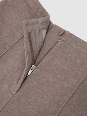 Reiss Fawn Brown Layla Lyocell-Wool Wide-Leg Joggers - Image 7 of 7