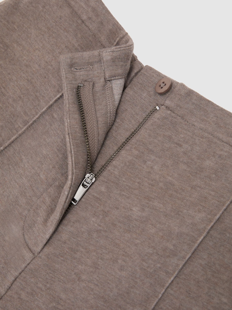 Reiss Fawn Brown Layla Lyocell-Wool Wide-Leg Joggers - Image 7 of 7 Reiss Fawn Brown Layla Lyocell-Wool Wide-Leg Joggers - Image 7 of 7