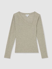 Reiss Fliss Asymmetric Metallic Long-Sleeve Top - 6의 이미지 2