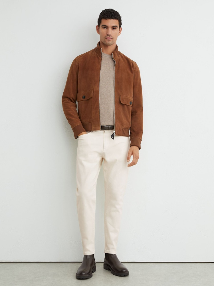 Reiss White Rathbone Relaxed-Fit Cropped Jeans - Image 1 of 6 Reiss White Rathbone Relaxed-Fit Cropped Jeans - Image 1 of 6