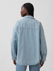 Gap Light Wash Blue Oversized Denim Shirt Jacket - Image 2 of 4