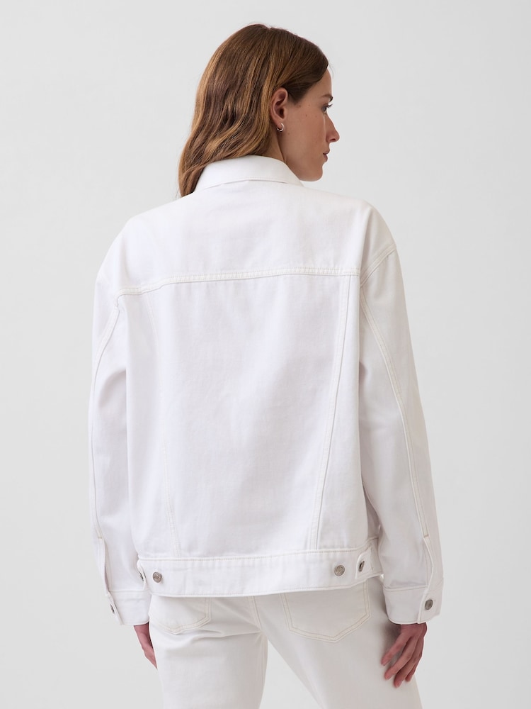 Gap White Oversized Icon Denim Jacket - Image 2 of 4