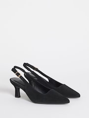 JD Williams Black Pointed toe Slingback Heels - Image 3 of 4