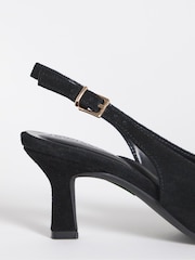 JD Williams Black Pointed toe Slingback Heels - Image 4 of 4
