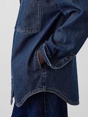 Gap Dark Wash Blue Oversized Denim Shirt Jacket - Image 4 of 4