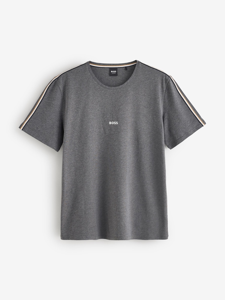 BOSS Grey Short Sleeve Unique Logo T-Shirt - Image 1 of 1