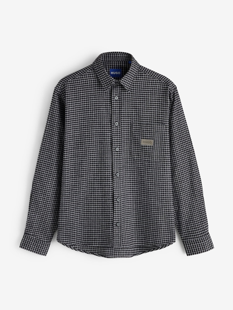 HUGO Grey Relaxed Fit Ebalto Logo Shirt - Image 5 of 5 HUGO Grey Relaxed Fit Ebalto Logo Shirt - Image 5 of 5