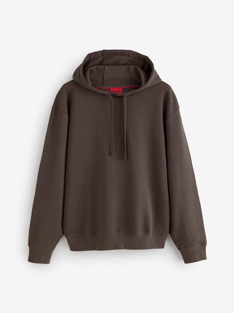 HUGO Brown Relaxed Fit Hoodie - Image 1 of 1 HUGO Brown Relaxed Fit Hoodie - Image 1 of 1