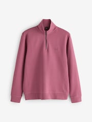 BOSS Pink Zetrust Regular-Fit Logo Quarter Zip Sweatshirt - Image 4 of 4
