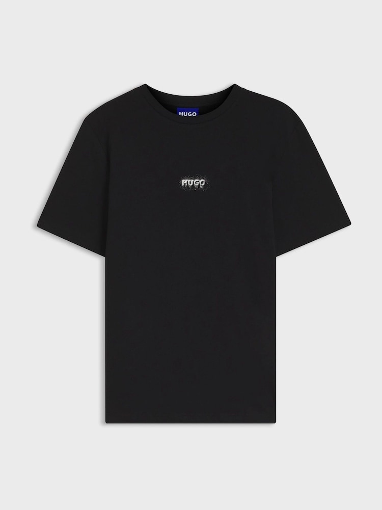 HUGO Black Relaxed Fit Logo T-Shirt - Image 1 of 1