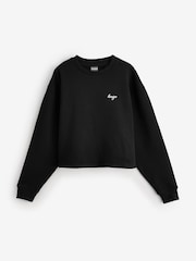 HUGO Black Script Logo Crew Neck Sweat Top - Image 1 of 1