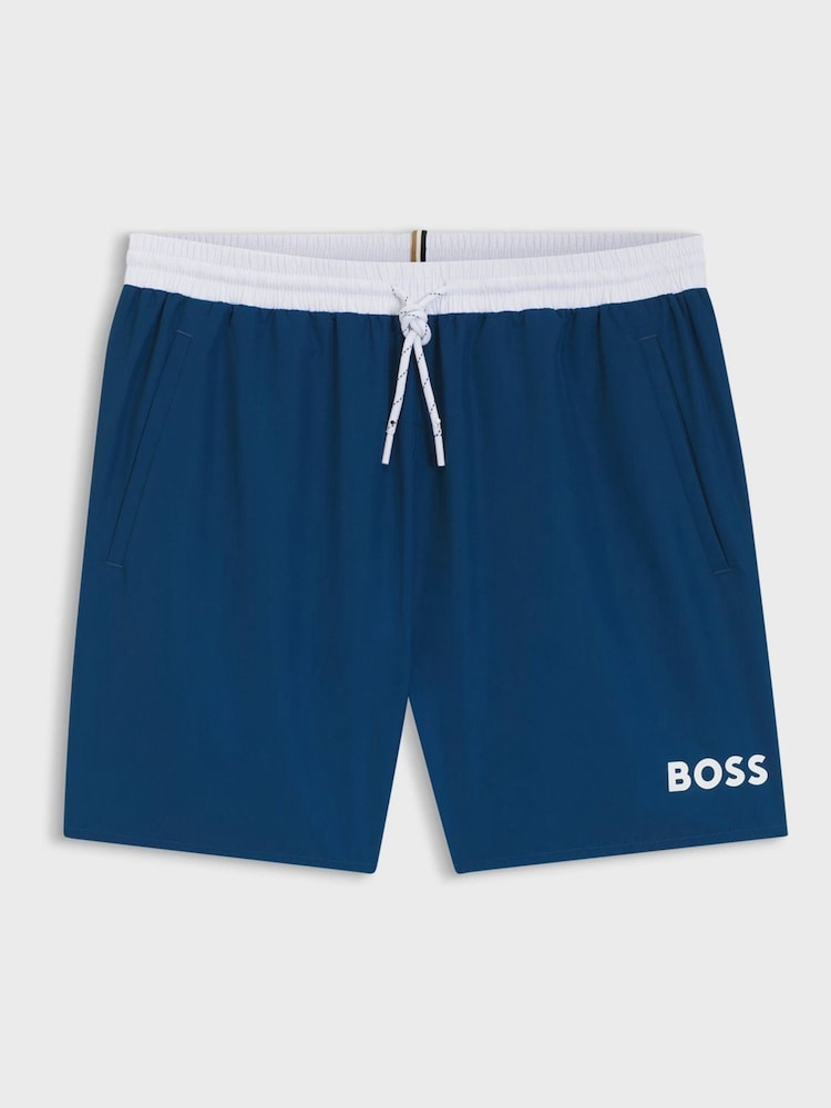 BOSS Blue Starfish Quick Dry Swim Shorts - Image 1 of 1 BOSS Blue Starfish Quick Dry Swim Shorts - Image 1 of 1