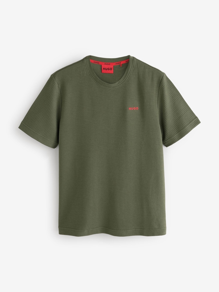 Verde - HUGO Austin Waffle Texture Logo T-Shirt - Imagen 1 de 1