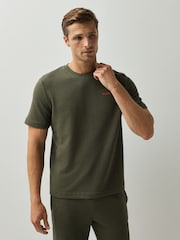 HUGO Green Austin Waffle Texture Logo T-Shirt - Image 2 of 5