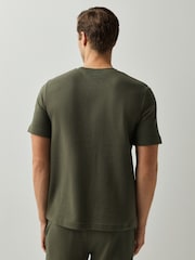 HUGO Green Austin Waffle Texture Logo T-Shirt - Image 3 of 5