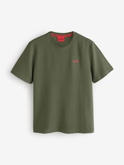 HUGO Green Austin Waffle Texture Logo T-Shirt - Image 5 of 5