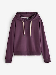 BOSS Purple Relaxed-Fit Logo Hooded Sweat Top - Image 1 of 1