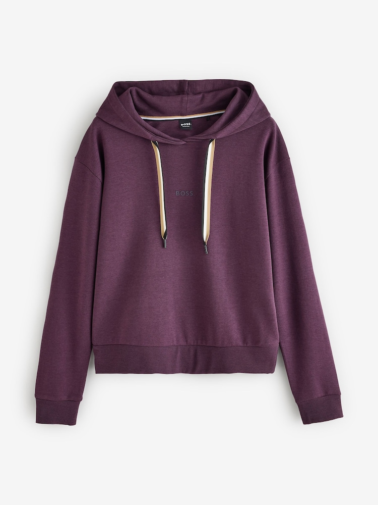 BOSS Purple Relaxed-Fit Logo Hooded Sweat Top - Image 1 of 1 BOSS Purple Relaxed-Fit Logo Hooded Sweat Top - Image 1 of 1