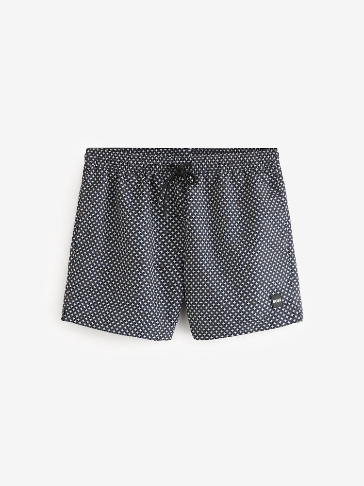 BOSS Brown Vibe Printed Swim Shorts - Image 5 of 5 BOSS Brown Vibe Printed Swim Shorts - Image 5 of 5