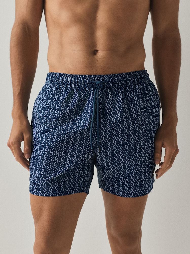 BOSS Blue Vibe Printed Swim Shorts - Image 2 of 5 BOSS Blue Vibe Printed Swim Shorts - Image 2 of 5