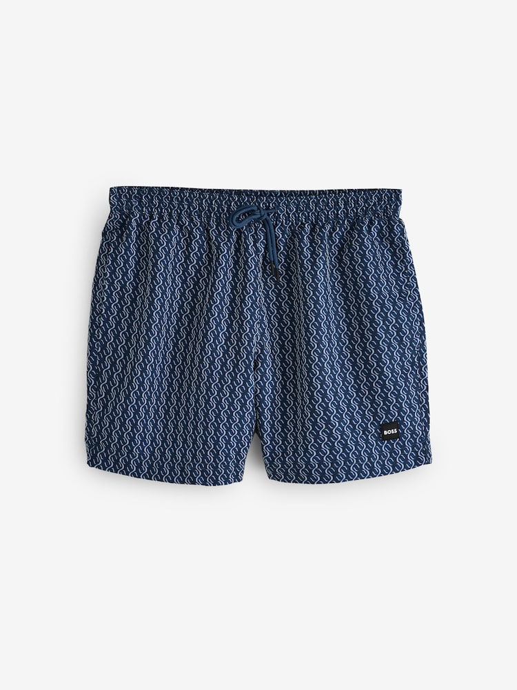 BOSS Blue Vibe Printed Swim Shorts - Image 5 of 5 BOSS Blue Vibe Printed Swim Shorts - Image 5 of 5