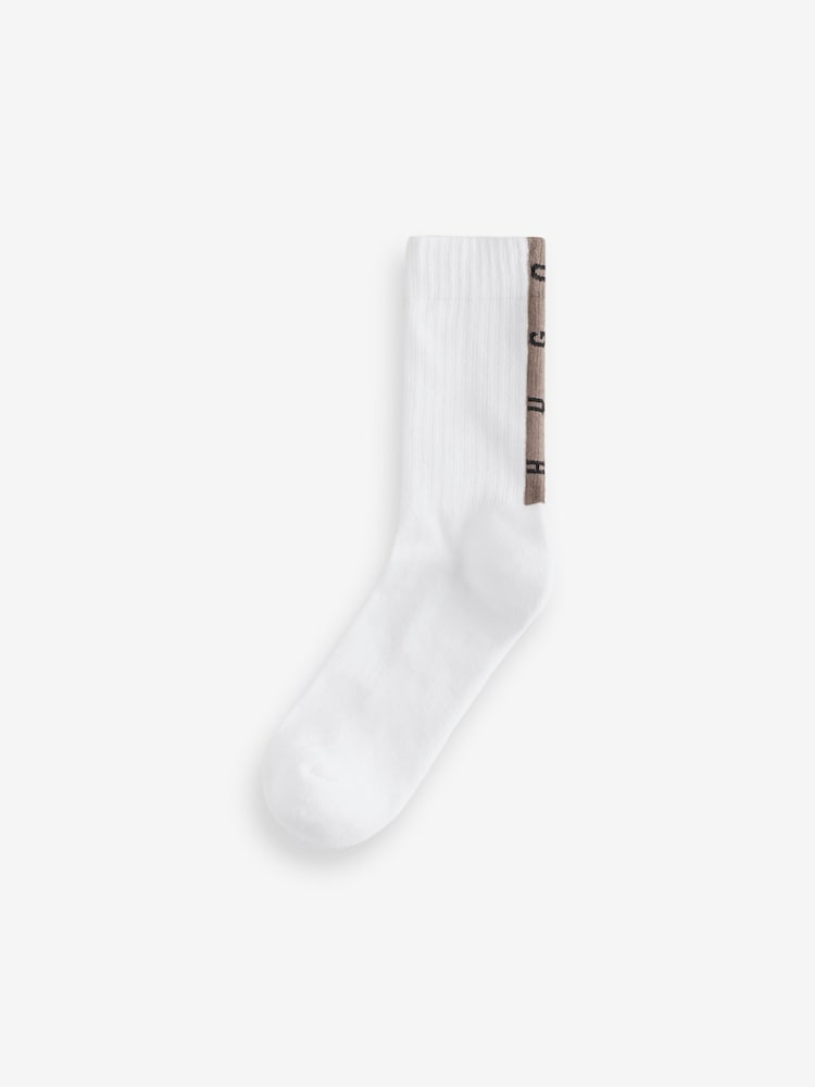 HUGO Natural Tape Logo Socks 3 Pack - Image 2 of 4