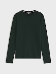 Vert - Manches longues - T-shirt BOSS texturé gaufré à logo - Image 1 de 1