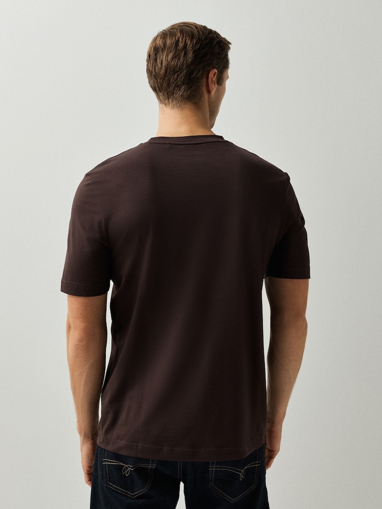 BOSS Brown Relaxed Fit Logo T-Shirt - Image 2 of 4 BOSS Brown Relaxed Fit Logo T-Shirt - Image 2 of 4