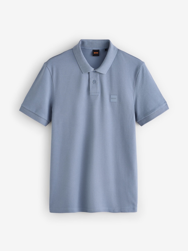 BOSS Blue Slim Fit Passenger Box Logo Polo Shirt - Image 1 of 1 BOSS Blue Slim Fit Passenger Box Logo Polo Shirt - Image 1 of 1