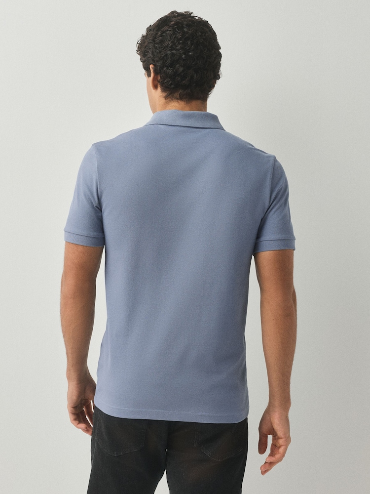 BOSS Blue Slim Fit Passenger Box Logo Polo Shirt - Image 2 of 4 BOSS Blue Slim Fit Passenger Box Logo Polo Shirt - Image 2 of 4