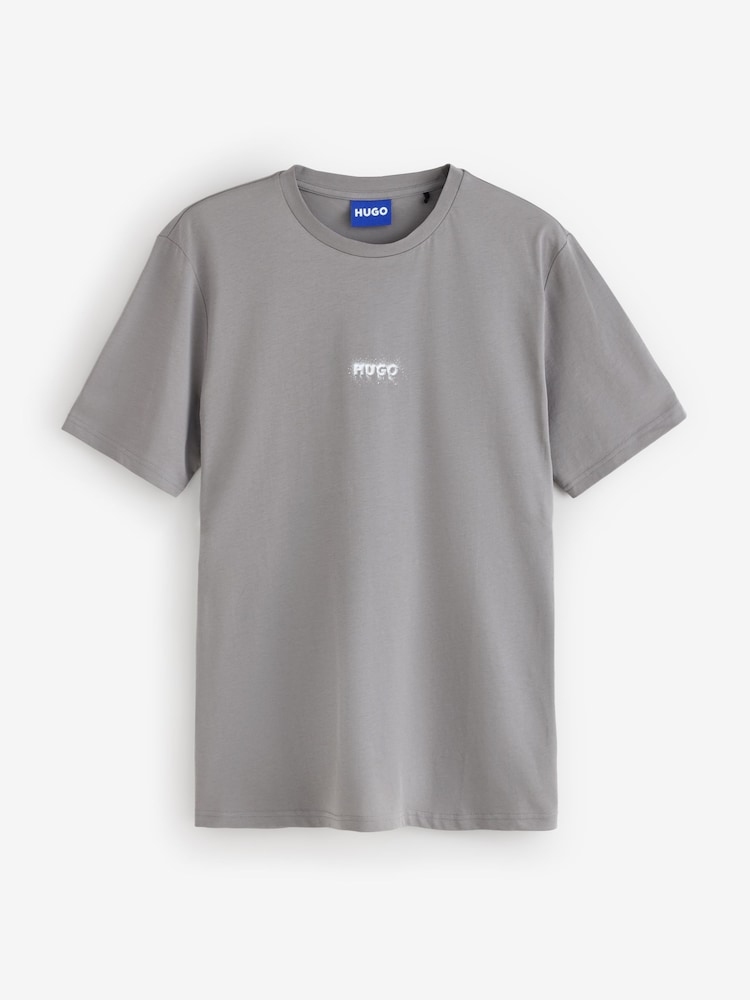 HUGO Grey Relaxed Fit Logo T-Shirt - Image 4 of 4 HUGO Grey Relaxed Fit Logo T-Shirt - Image 4 of 4