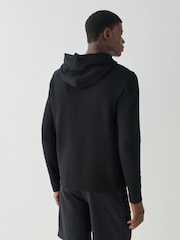 Nero - BOSS Waffle Logo Long Sleeve Hoodie - Immagine 2 di 4