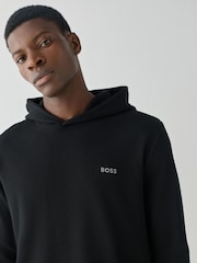 Nero - BOSS Waffle Logo Long Sleeve Hoodie - Immagine 3 di 4
