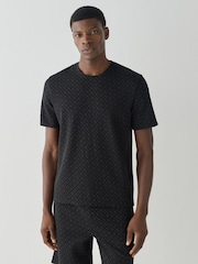 Schwarz - Kurze Ärmel - BOSS Waffle Texture Logo T-Shirt - Bild 1 von 4