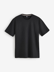 Schwarz - Kurze Ärmel - BOSS Waffle Texture Logo T-Shirt - Bild 4 von 4