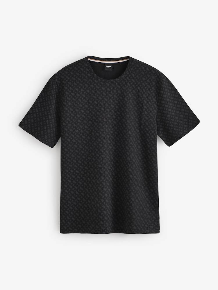 Schwarz - Kurze Ärmel - BOSS Waffle Texture Logo T-Shirt - Bild 4 von 4 Schwarz - Kurze Ärmel - BOSS Waffle Texture Logo T-Shirt - Bild 4 von 4