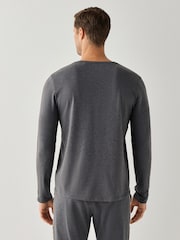 BOSS Grey Long Sleeve Unique Logo T-Shirt - Image 2 of 4