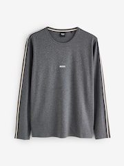 BOSS Grey Long Sleeve Unique Logo T-Shirt - Image 4 of 4